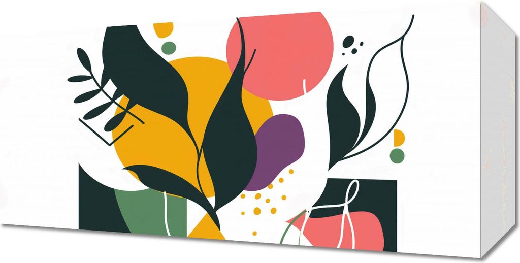 Bild 40x20cm Farbige Botanische Abstraktion