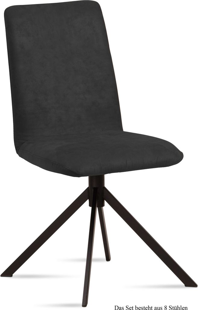 Esszimmerstuhl (8er-Set) Dredi 47x92x60 Schwarz/Anthrazit