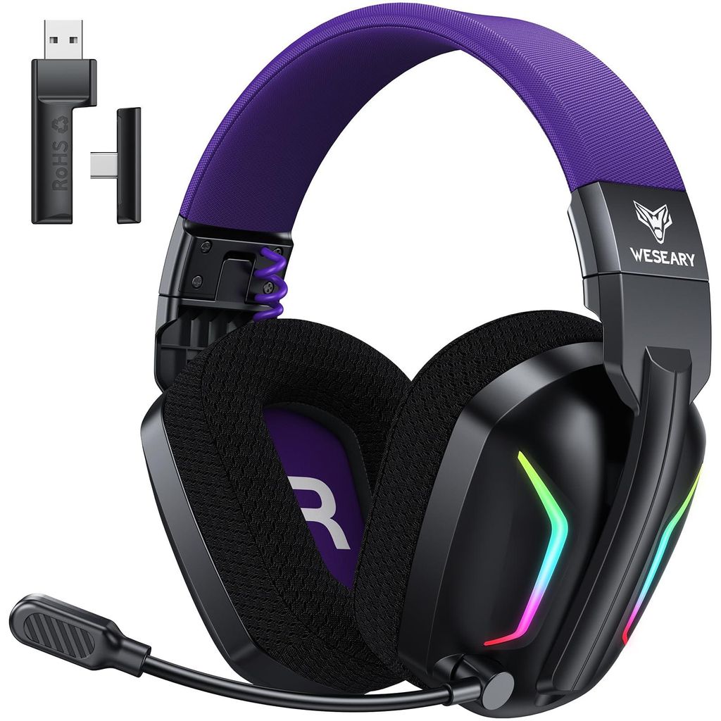 WESEARY Gaming Headset Wireless mit Mikrofon für PS5 PS4 PC Switch Handy
