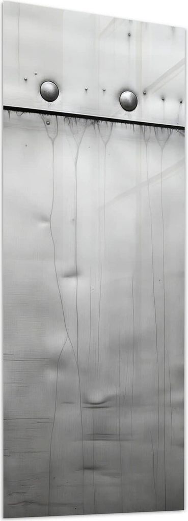 Glasbild 50x125cm in XXL für Wohnzimmer, Schlafzimmer Motiv Metallplattenoptik