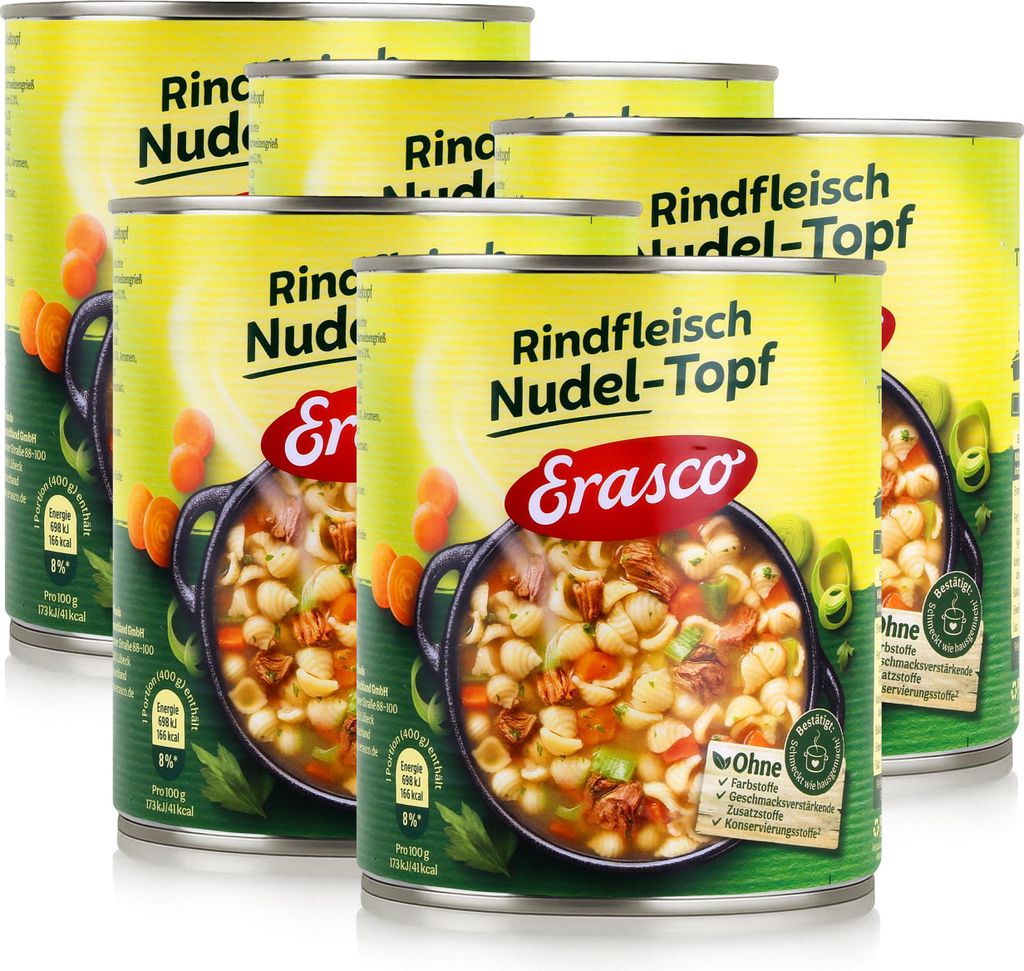 Erasco Rindfleisch Nudel-Topf 800g Fertigessen (5er Pack) Produktbild 