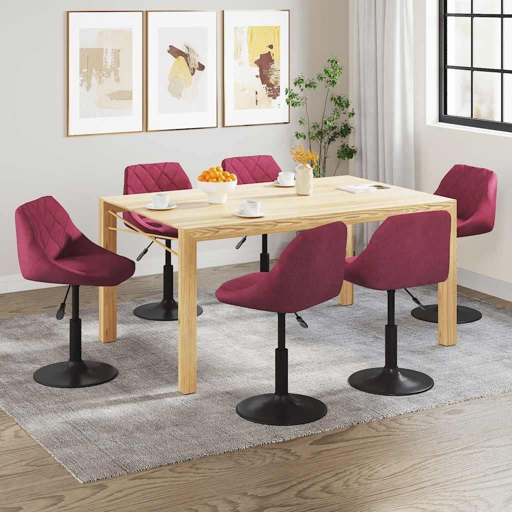 vidaXL Esszimmerstühle 6 Stk. Drehbar Weinrot Samt