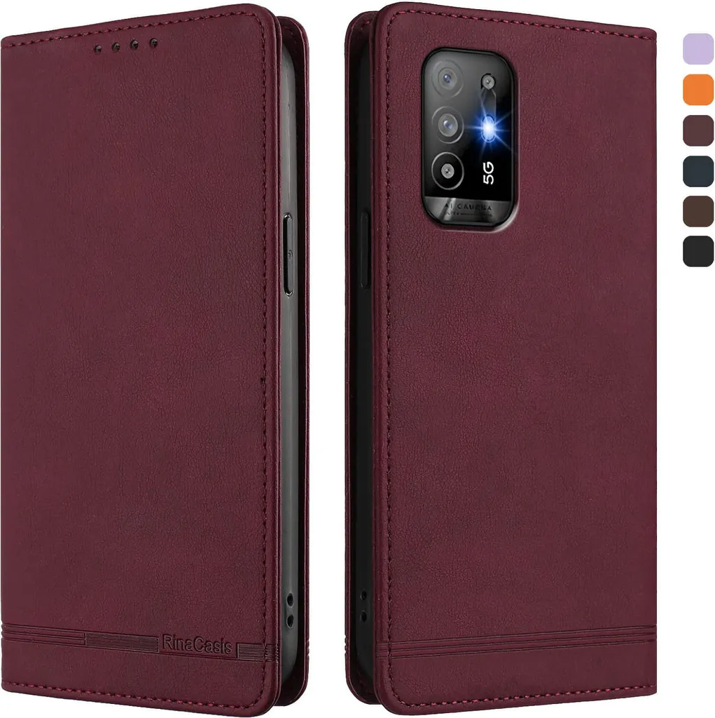 Custodia Professionale Oppo A94 5G Rosso Retro - Pelle Sintetica