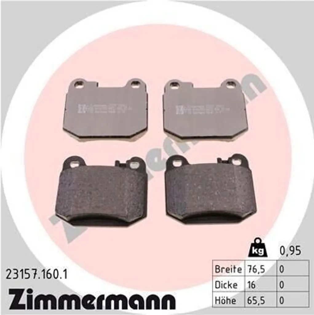 Plaquettes de Frein à Disque Zimmermann pour SUV Mercedes Classe M W163