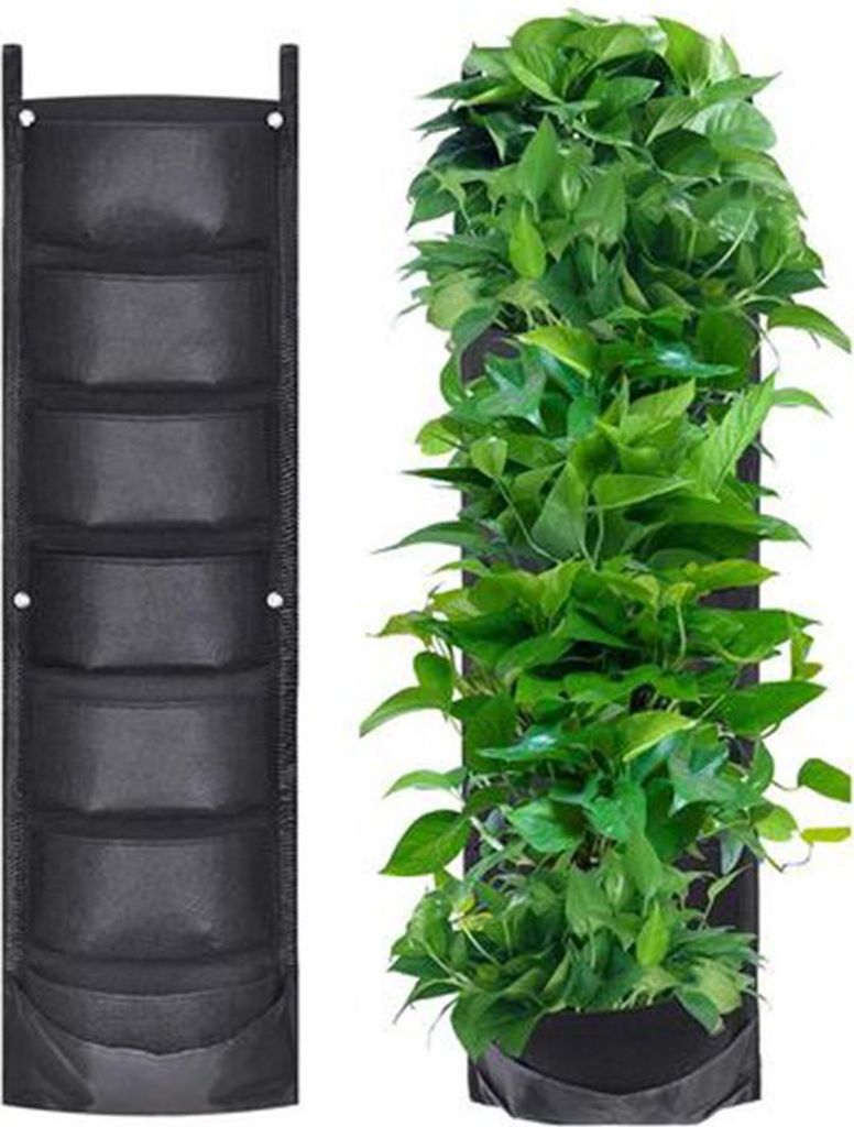100 * 30 cm 7 Taschen Vertikaler Gartenpflanzer Wandmontage Pflanzbeutel für Blumen und Gemüse Obst Wohnzimmer Gartenbedarf