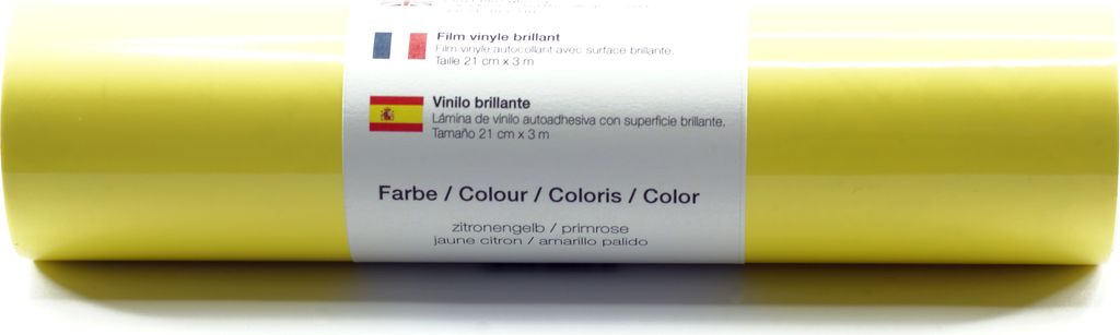Kreativplotter Vinylfolie glänzend ZITRONENGELB 21x300 cm