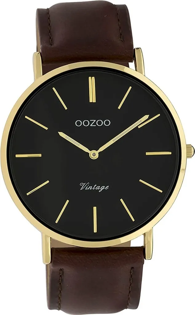 Montre Oozoo C9833 Femme Vintage Analogique avec Bracelet Cuir Brun