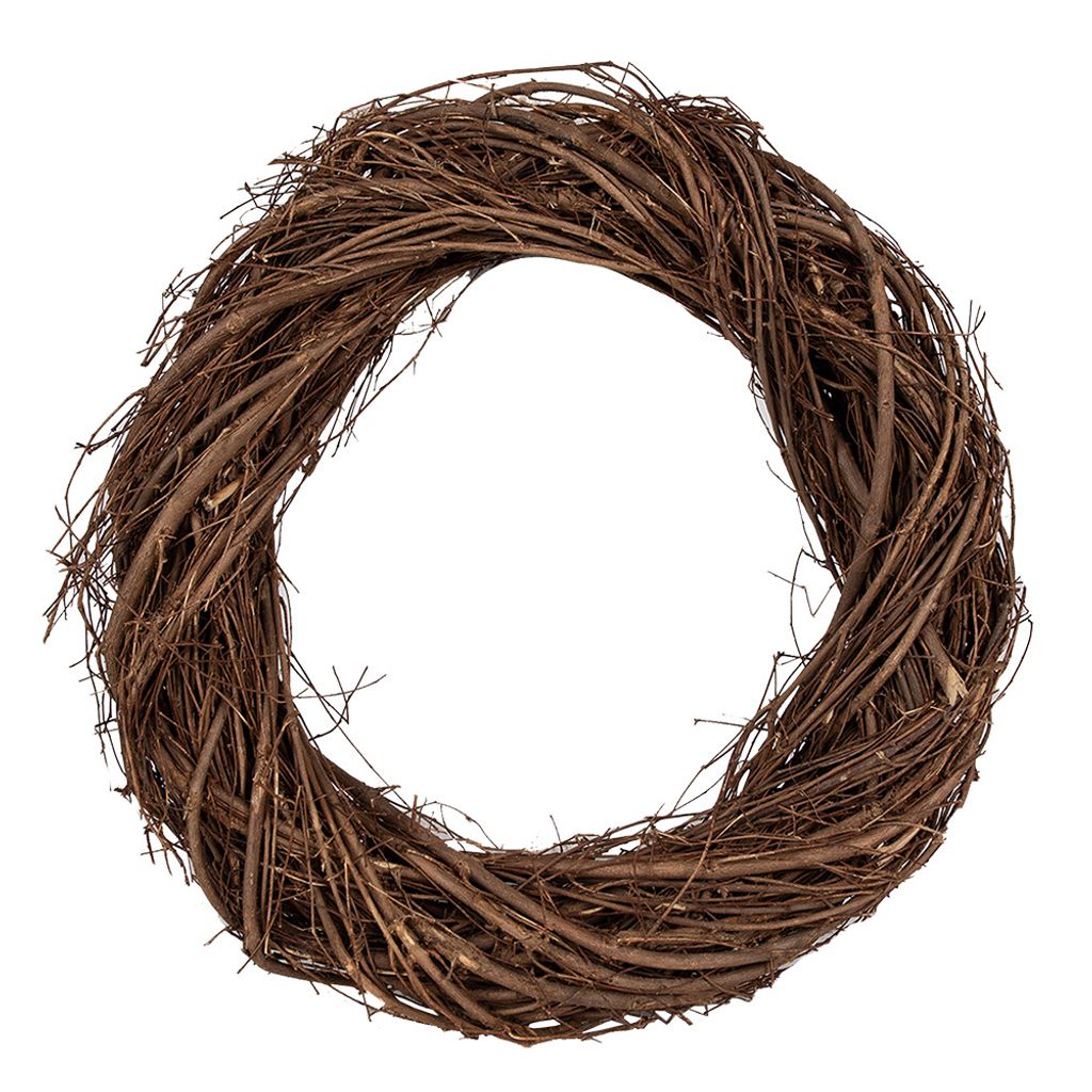 Clayre & Eef Krans, diameter 35 cm, bruin, hout Productafbeelding 