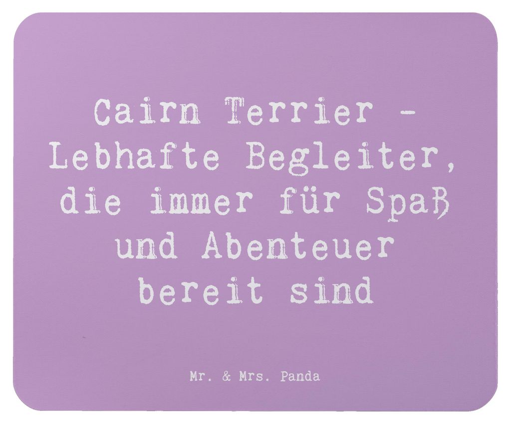 Mr. & Mrs. Panda Mouse Pad Spruch Cairn Terrier Begleiter - Lavendeltraum - Geschenk, mausteppich, schottische Hunderasse, Lebensfreude, Mauspad, l...