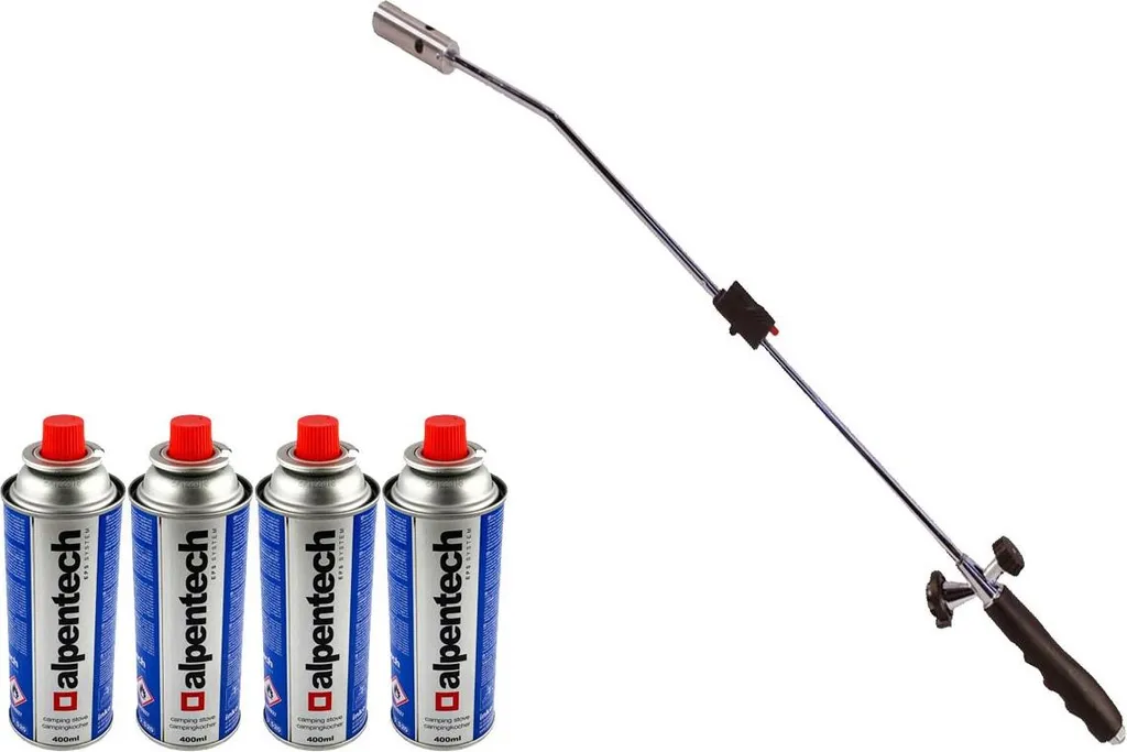 Kit Bruciatore Erbacce 1300°C + 4 Cartucce Gas Accensione Automatica