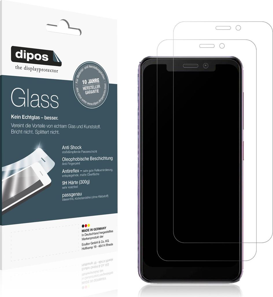 2x Schutzfolie für Vodafone Smart N10 matt - Anti-Shock 9H Folie dipos Glass Kunststoffglas