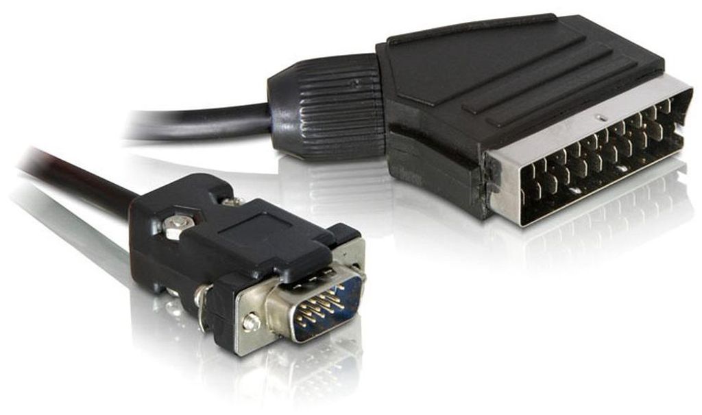 Adapterkabel Video Scart > VGA (schwarz, 2 Meter) Produktbild 