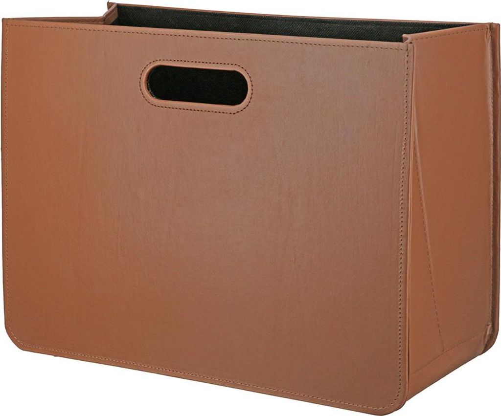 Gilde Zeitungsständer, "Zeitungskorb", Kunstleder, Textil, hellbraun, VE 2, L. 19 cm, B. 40 cm, H. 30 cm 31881 4063387318812