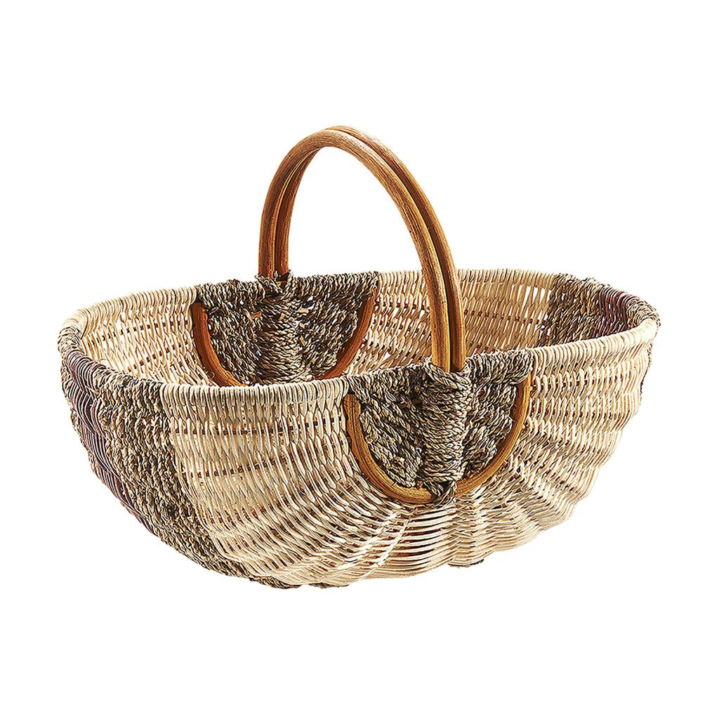 Kobolo Handle Basket Hanger Nákupní košík Tkaný ratanový Obrázek produktu 