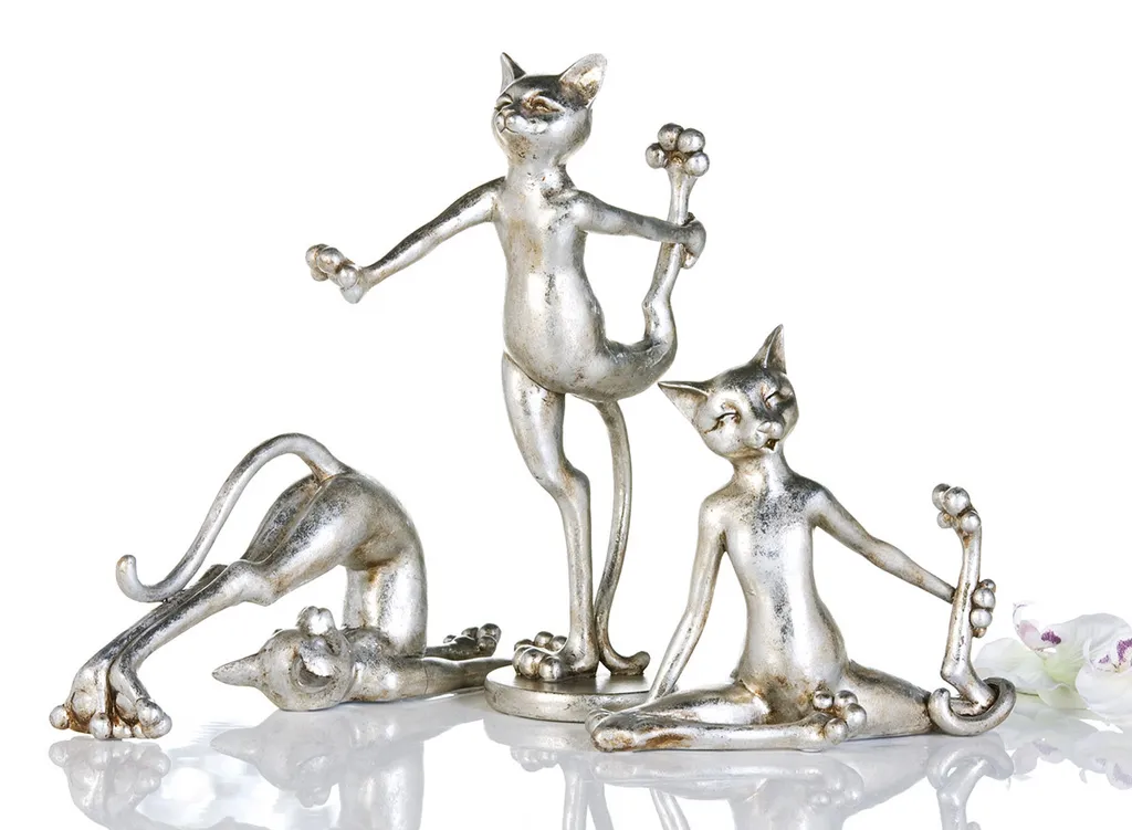 Aoneky Statua di Animali Gatto in Pietra Naturale - Scultura Decoraitve Ornamento per Casa