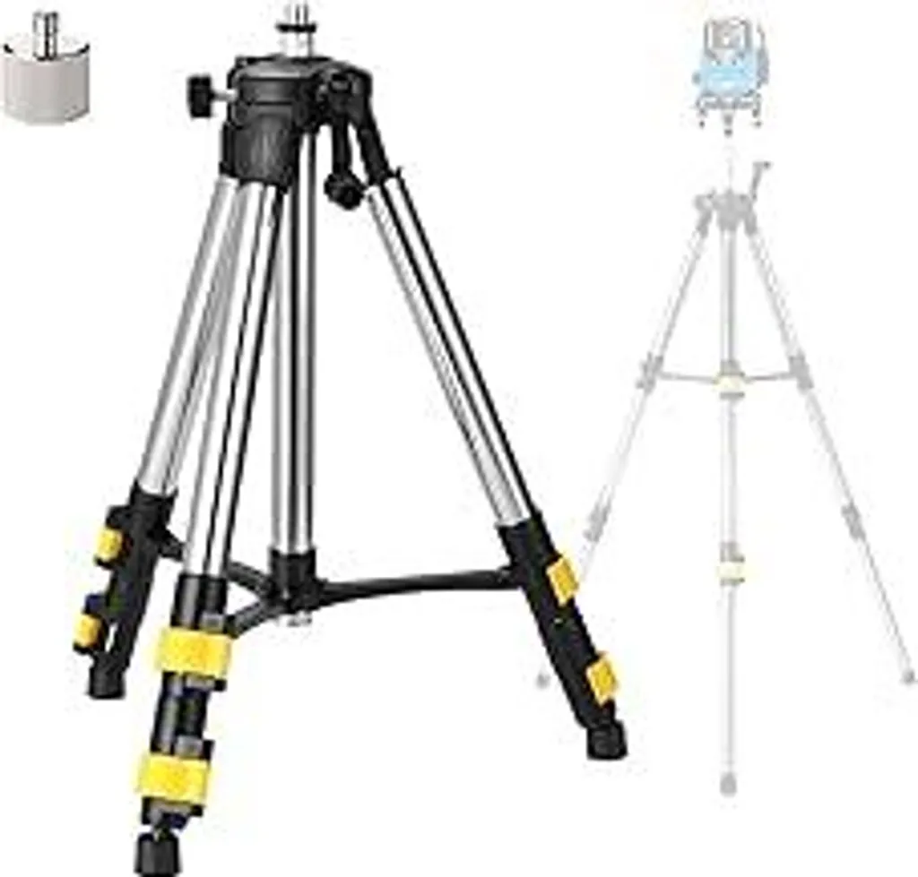 Treppiede Livella Laser Acciaio Inox 1.2m | Adattatore 5/8 & 1/4