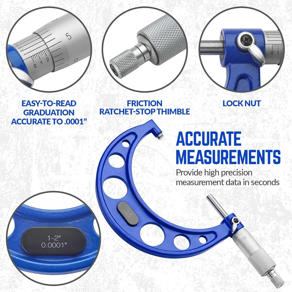 Kit micromètres pour constructeurs de machines mesure de 0 à 4 po - 19