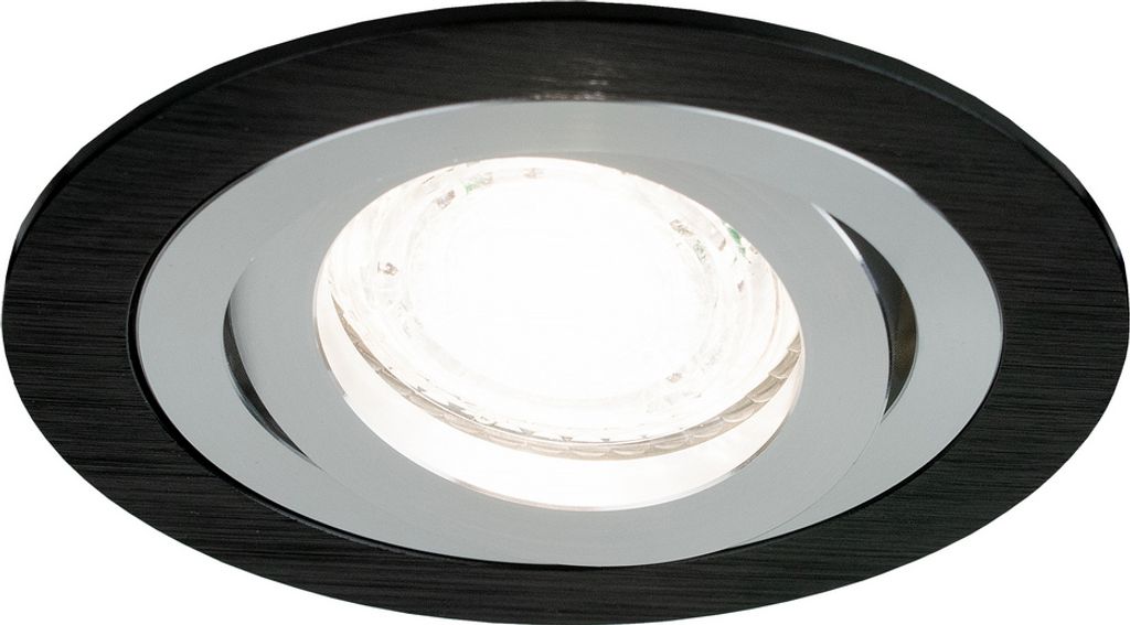 Deckenstrahler Einbaustrahler CERI 1 OV SILVER rund Schwarzschnitt EDO777141 EDO