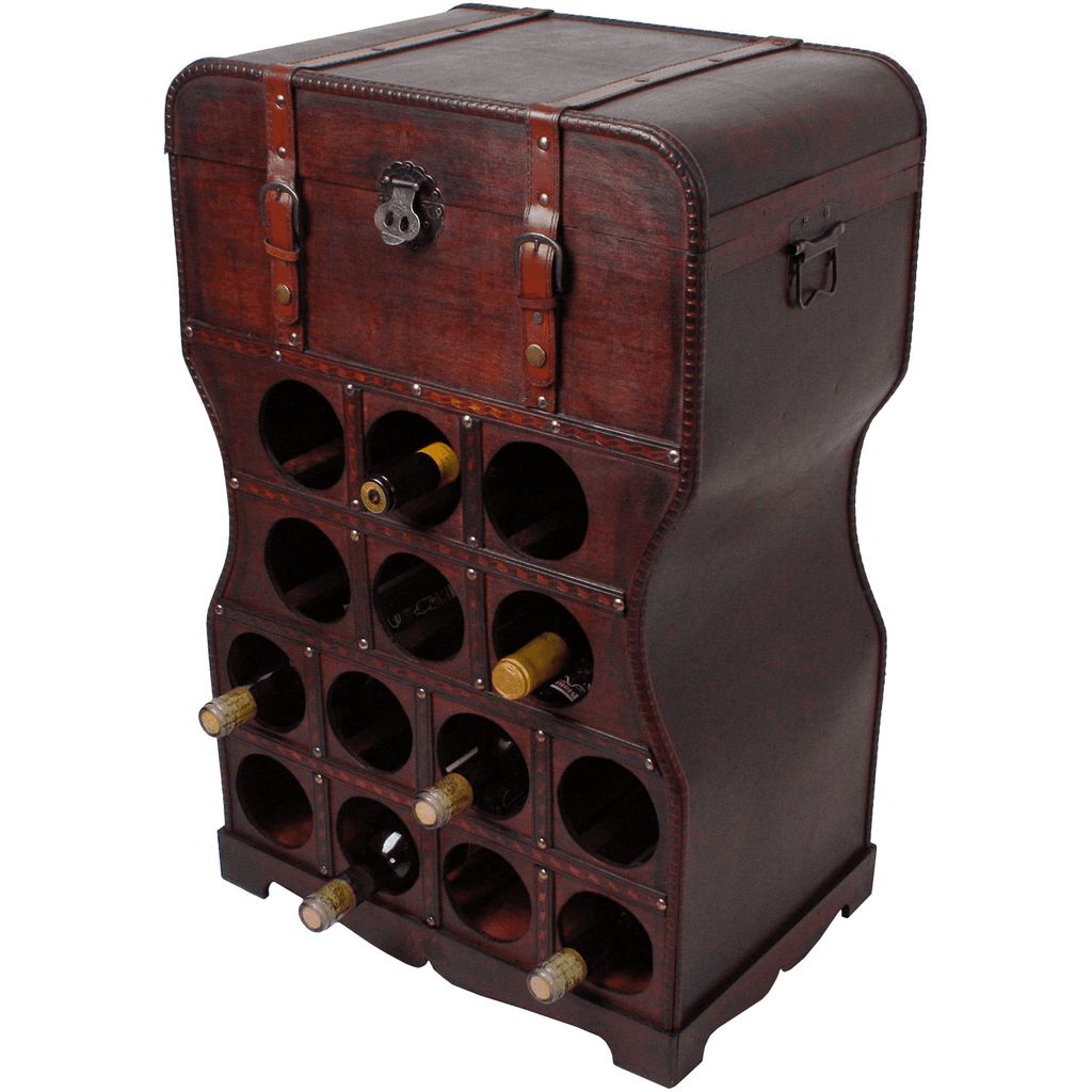 Weinregal für 18 Flaschen Holz im Kolonialstil Wein Regal Flaschenregal braun