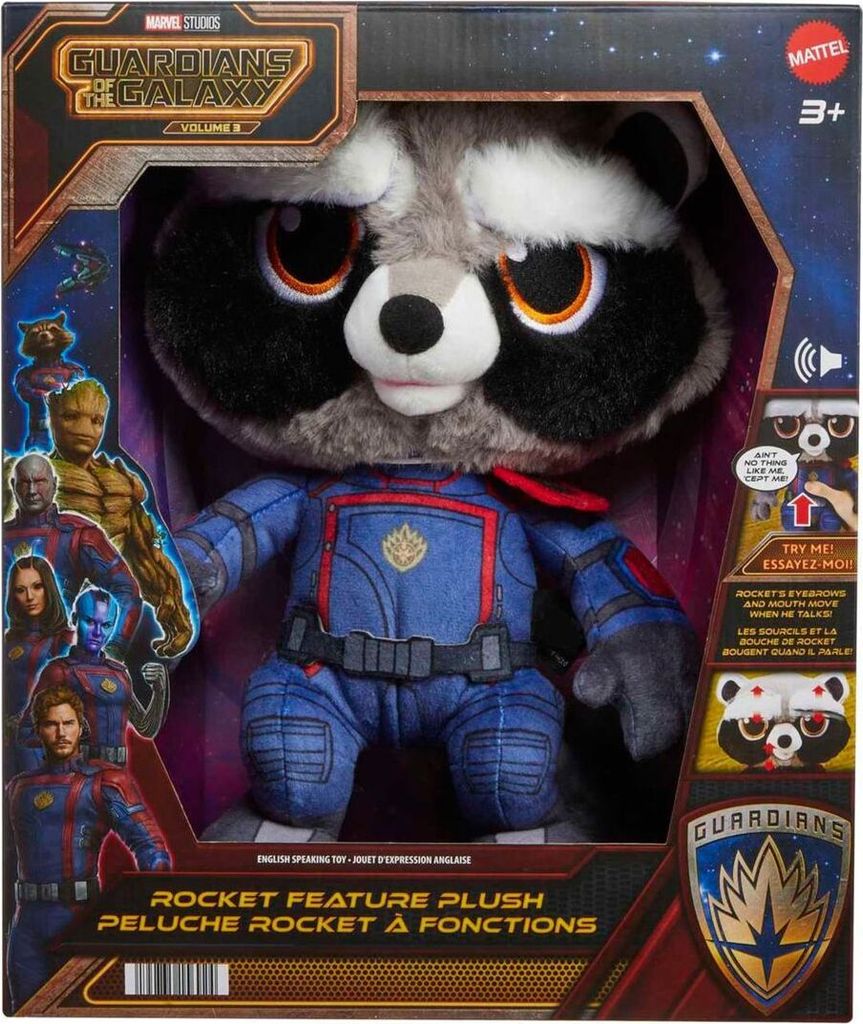 Mattel HPV37 - Marvel - Guardians of the Galaxy - Waschbär Rocket mit Sound
