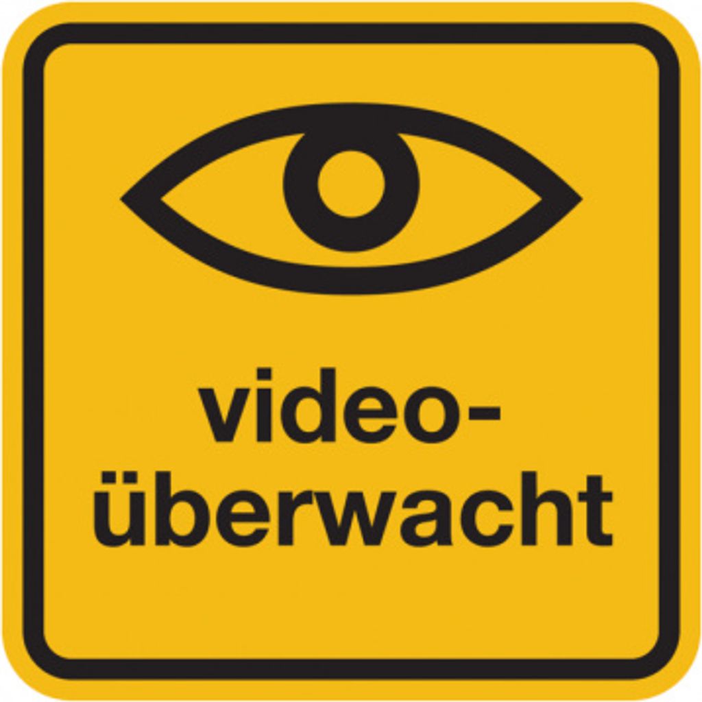 Dreifke Aufkleber Hinweisschild, videoüberwacht - mit Auge | 50x50 mm, 1 Stk