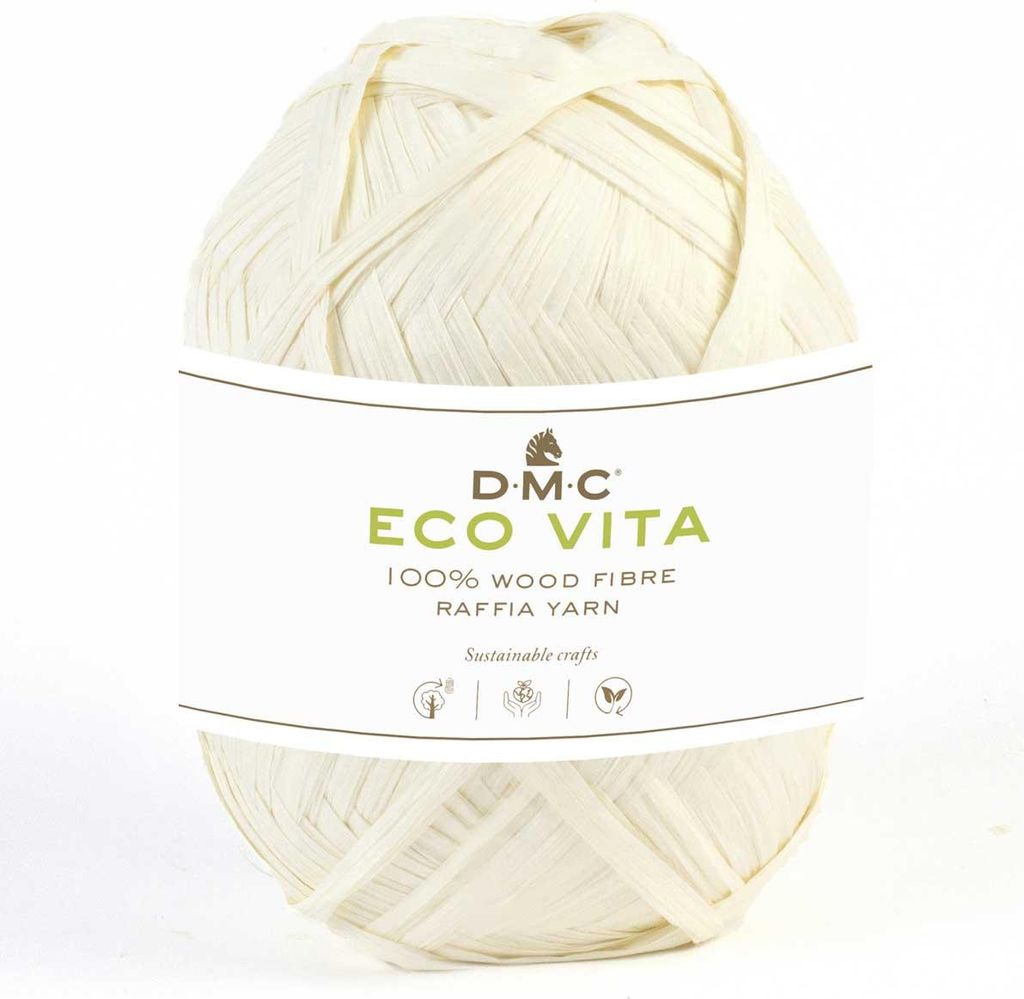 DMC Eco Vita Raffia, Rękodzieło, Biały, Włókno drzewne, 100 Zdjęcie produktu 