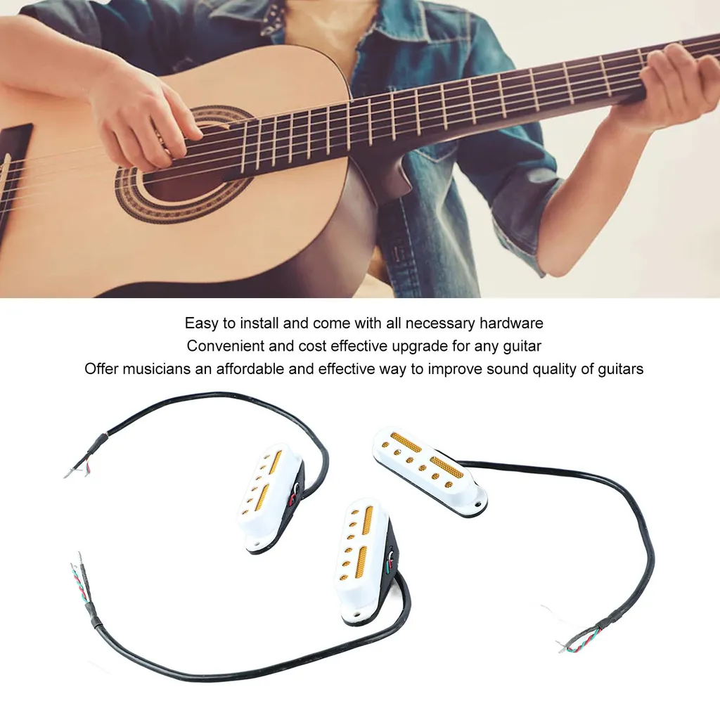 Éliminez les Parasites : Lot 3 Micros Simple Bobinage Blanc pour Guitare - 17