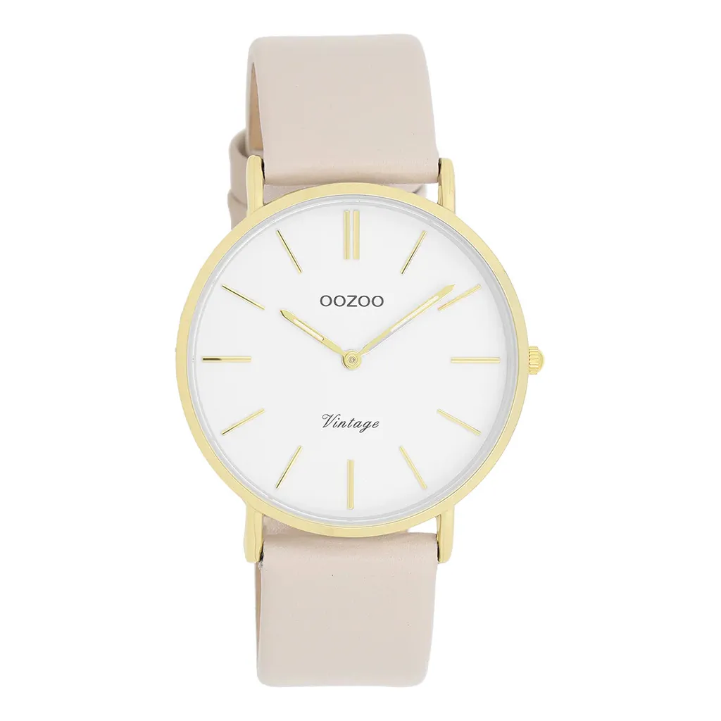 Regala un Oozoo Vintage UOC20392 - Orologio Beige Elegante Unisex