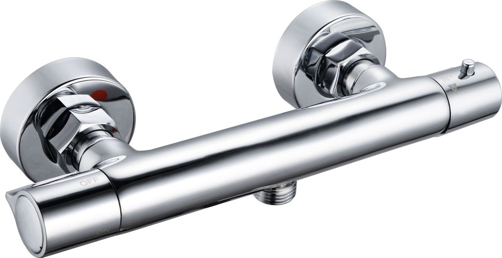 BADLAND Brausearmatur Wasserhahn SLIM Brausebatterie für Badezimmer in Silber