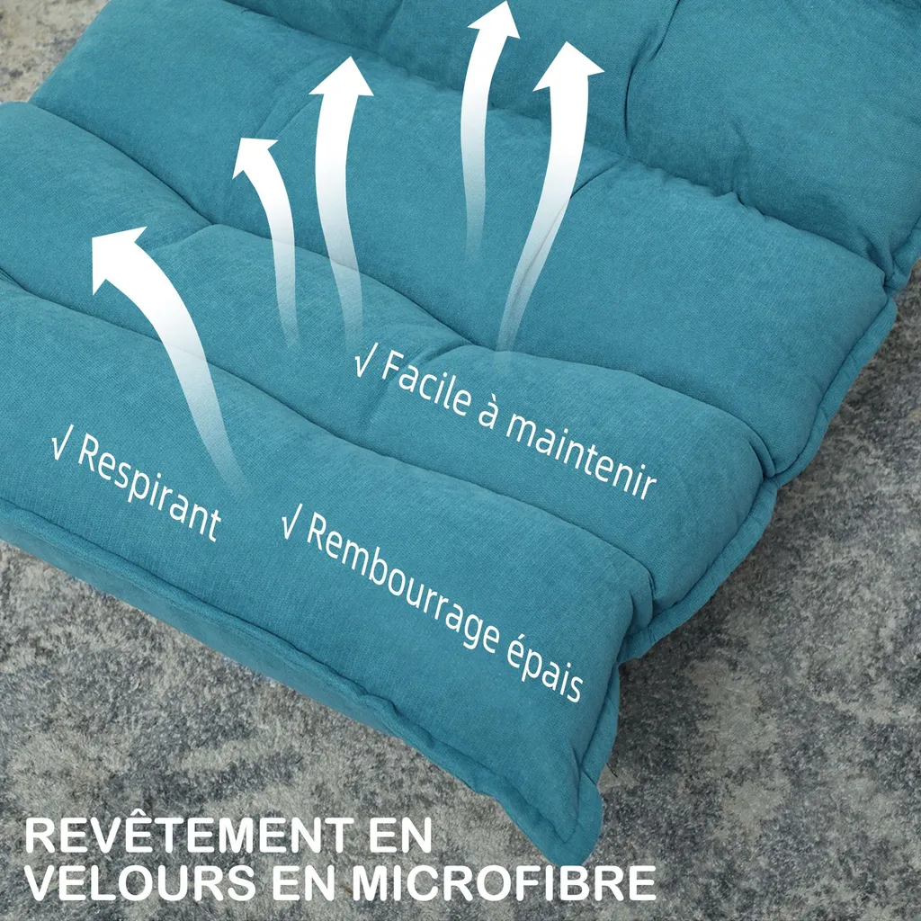 Siège de sol confortable pour gaming et lecture avec dossier ajustable