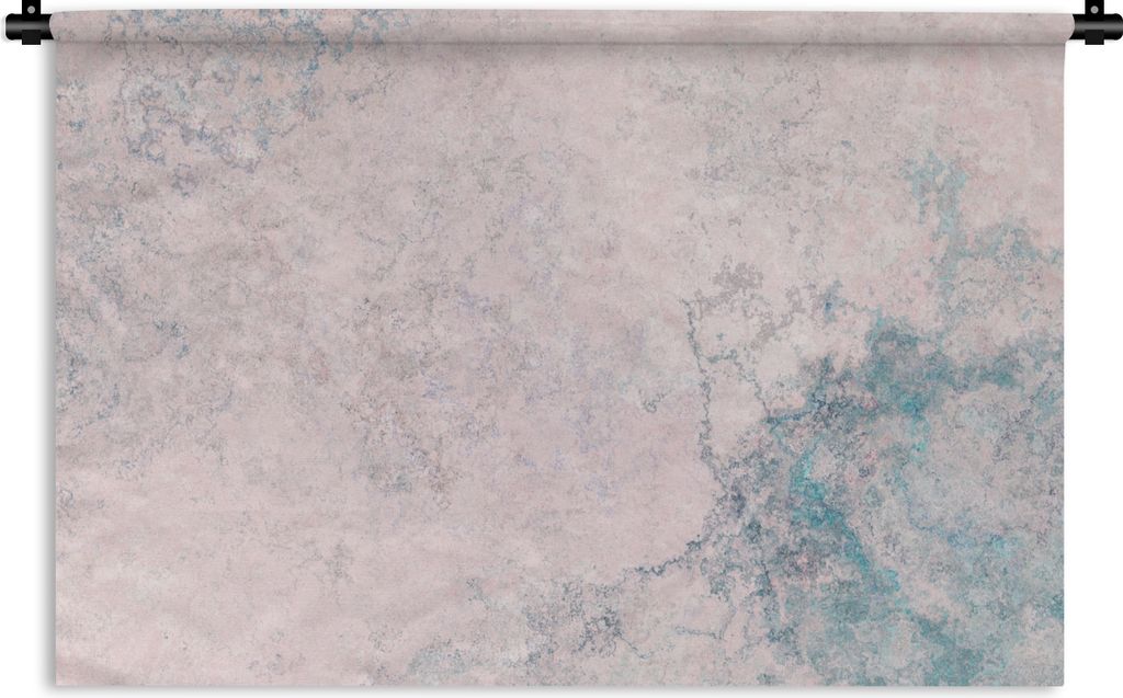 MuchoWow Wandteppich Wandbehang Zement - Beton - Retro - Industriell - Weiß - Blau 90x60 cm Tapisserie Dekoration Wandtuch - Wandskulpturen - Bi...