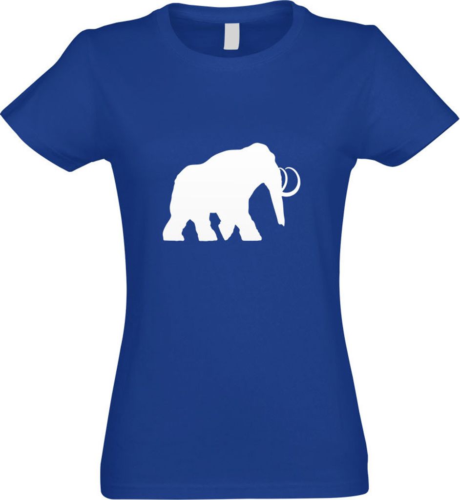 Kiwistar - T-Shirt tailliert - Damen - royal - Mammut Rüsseltiere Elefant - mit Motiv Bedruckt - Funshirt Design - Sport - Freizeit - Damen - XXL