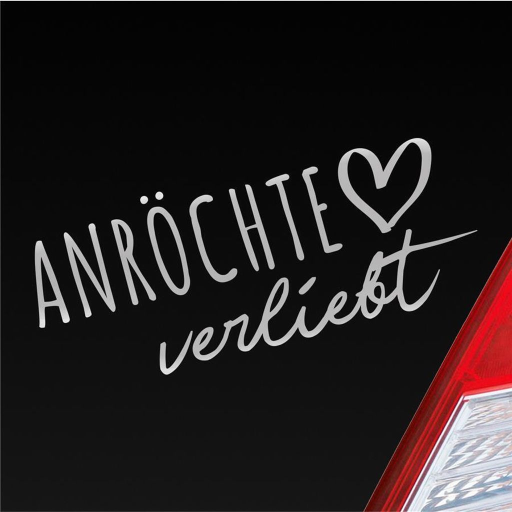 Auto Aufkleber Anröchte verliebt Herz Stadt Heimat Liebe Car 19x8 cm Silber Sticker Heckscheibenaufkleber