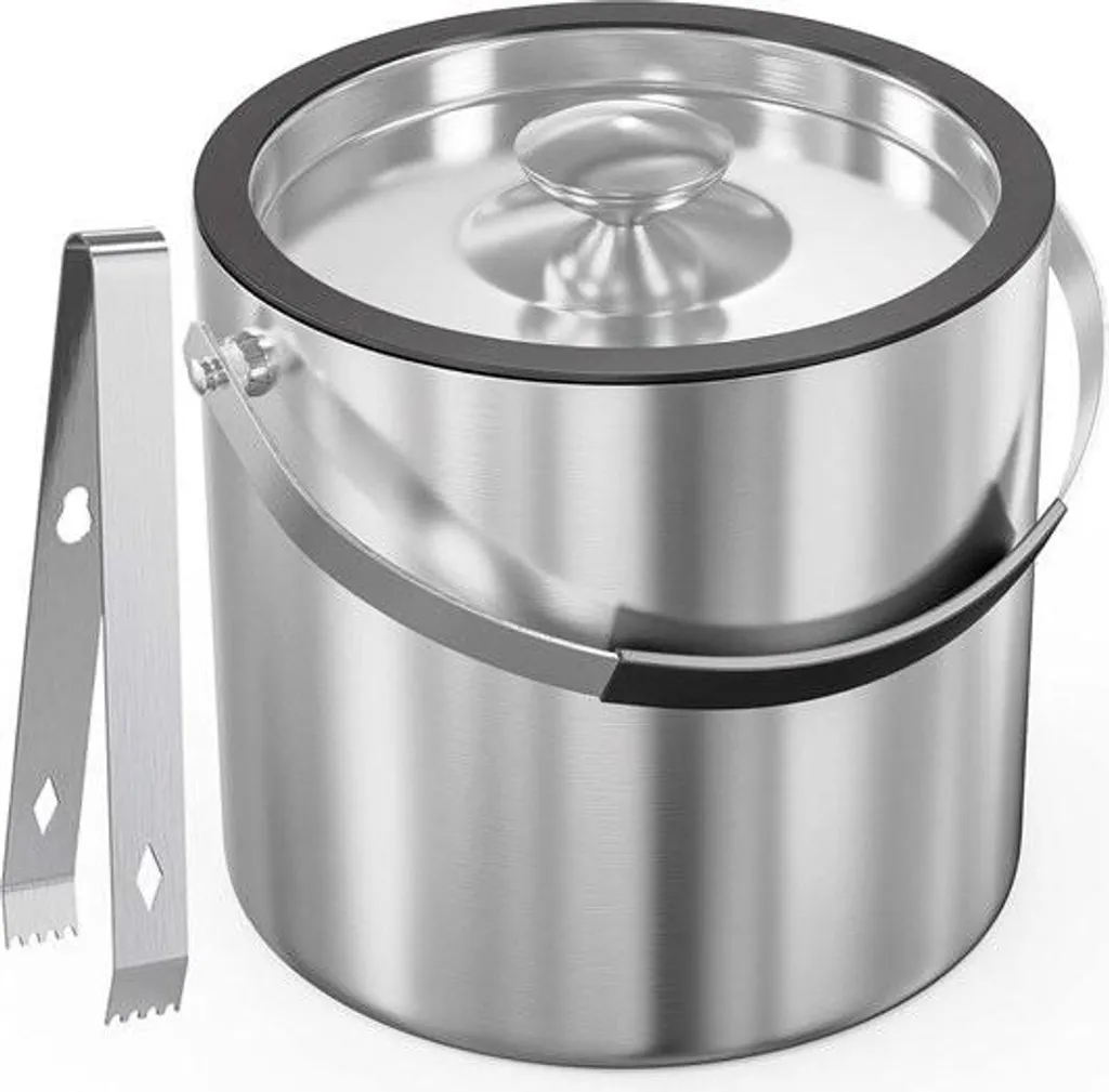Refrigeratore Birra e Vino 3L Acciaio Inox Termico con Pinze Ghiaccio