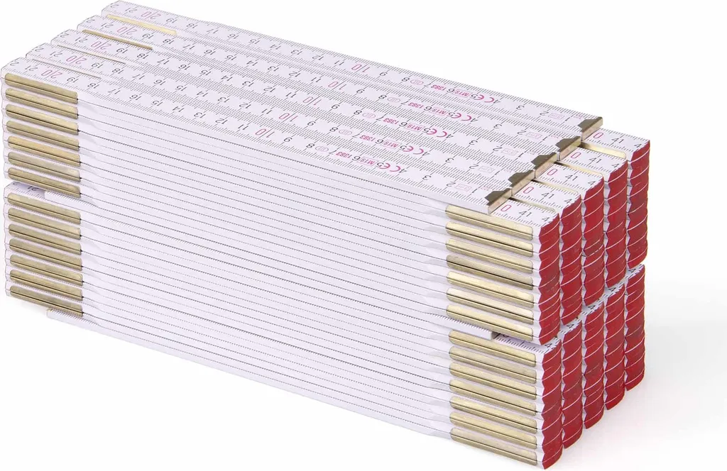 Mètre pliant de 3 mètres Profi 15 blanc lot de 10 pièces pour artisan