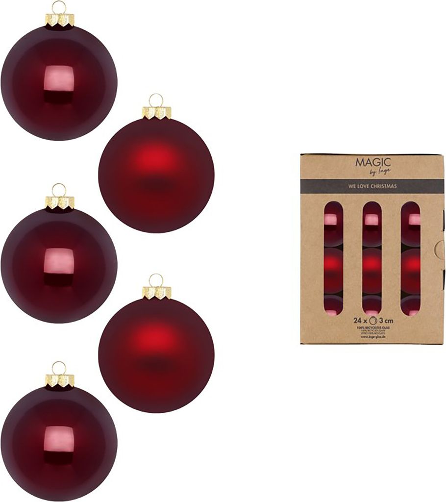 Weihnachtskugeln Glas 3cm 24 Stück - Smooth Port