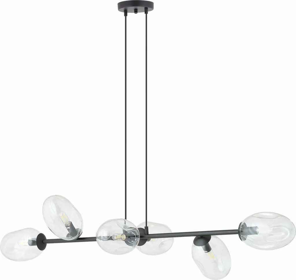 Lustre 6 Abat-jours Transparents PANDORA Emibig, Design Minimaliste en Verre