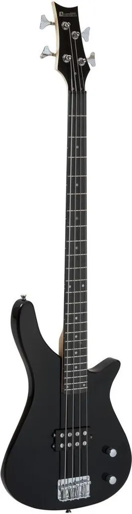 Guitare basse électrique DIMAVERY SB-201 noir avec corps massif en bois
