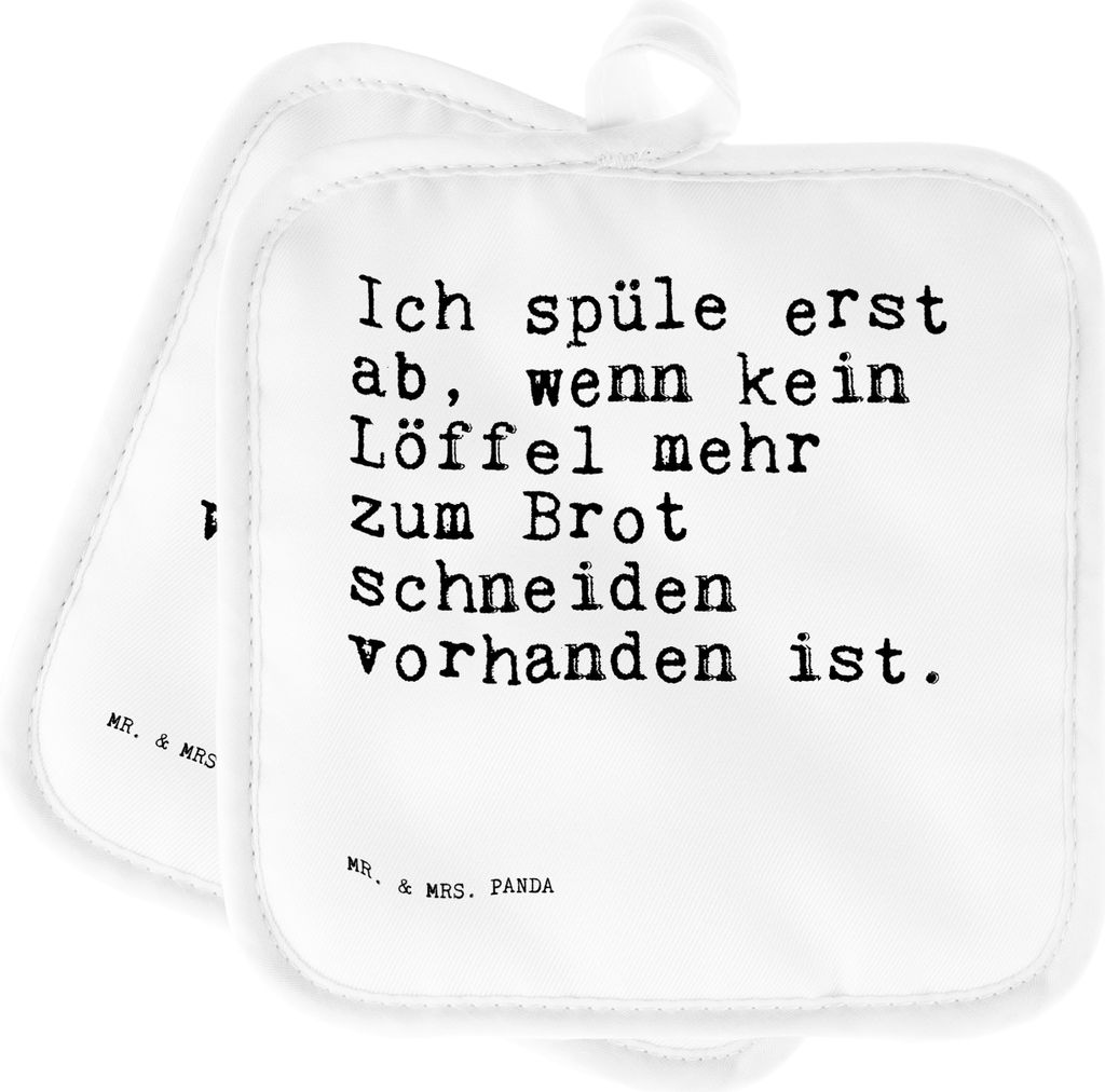 Mr. & Mrs. Panda Topfuntersetzer Ich spüle erst ab,... - Weiß - Geschenk, erste eigene Wohnung, bester Freund, Kochlappen, Topflappen, Singlehaus...