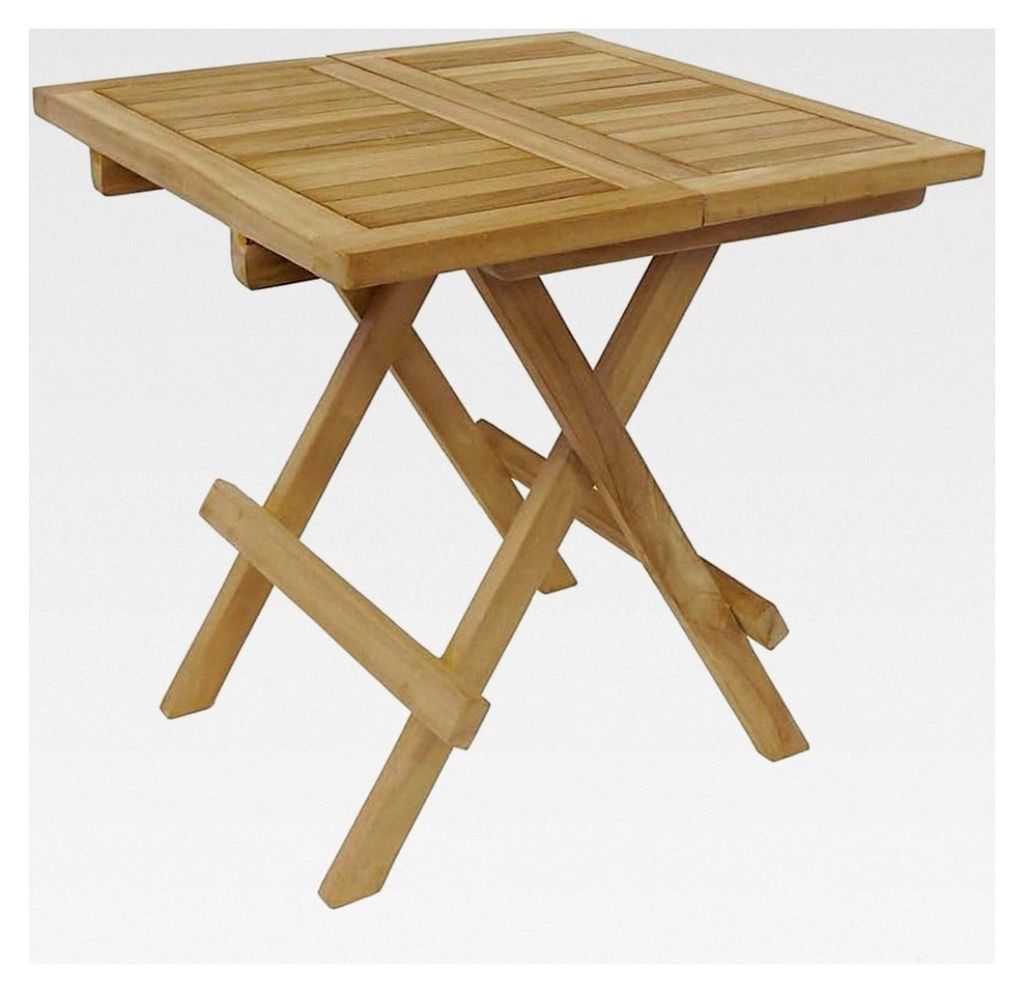Kleiner klappbarer Gartentisch aus massivem Teakholz | Beistelltisch | 50x50x50 cm