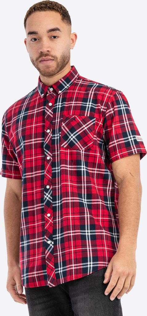 Lonsdale London Kurzarmhemd Herren Brixworth rot/navy S