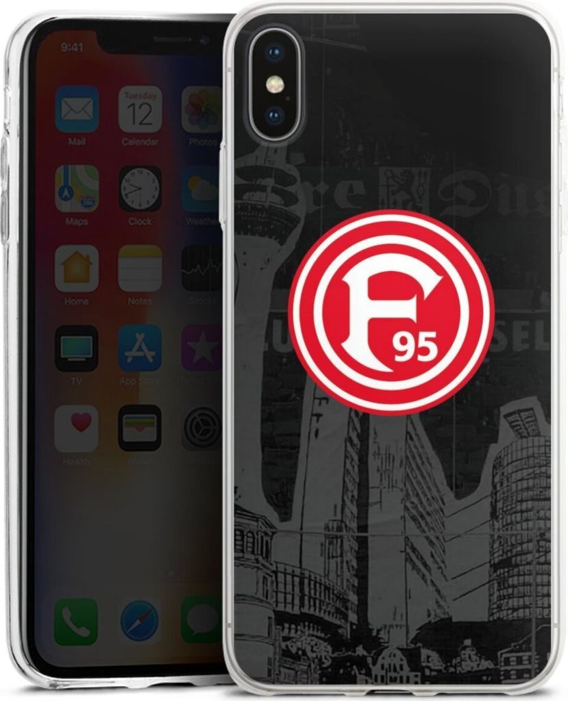 DeinDesign Slim Hülle für Apple iPhone Xs Max Silikon Case Ultra Dünn Handyhülle Fortuna Düsseldorf Logo Offizielles Lizenzprodukt