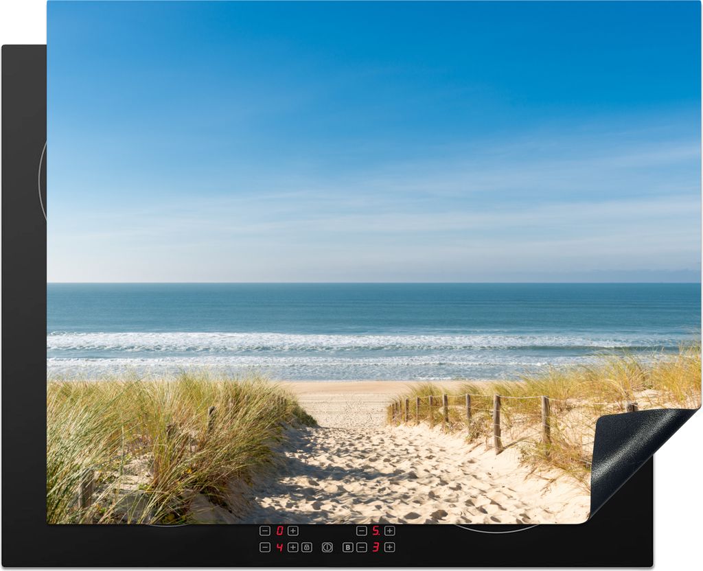 KitchenYeah Herdabdeckplatte Strand - Meer - Düne - Sand - Sommer , 65x52cm, Küche Deko, Glaskeramikkochfeld Herdabdeckung, Abdeckplatte fùr K...