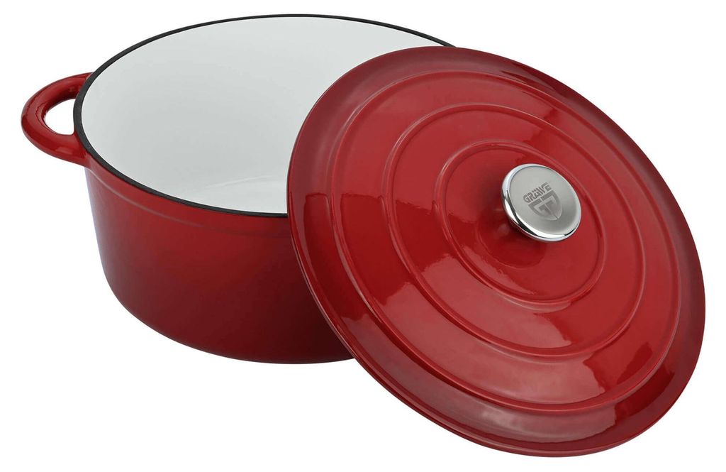 GRÄWE Gusseisentopf, emailliert, Ø 26 cm, Rot Produktbild 