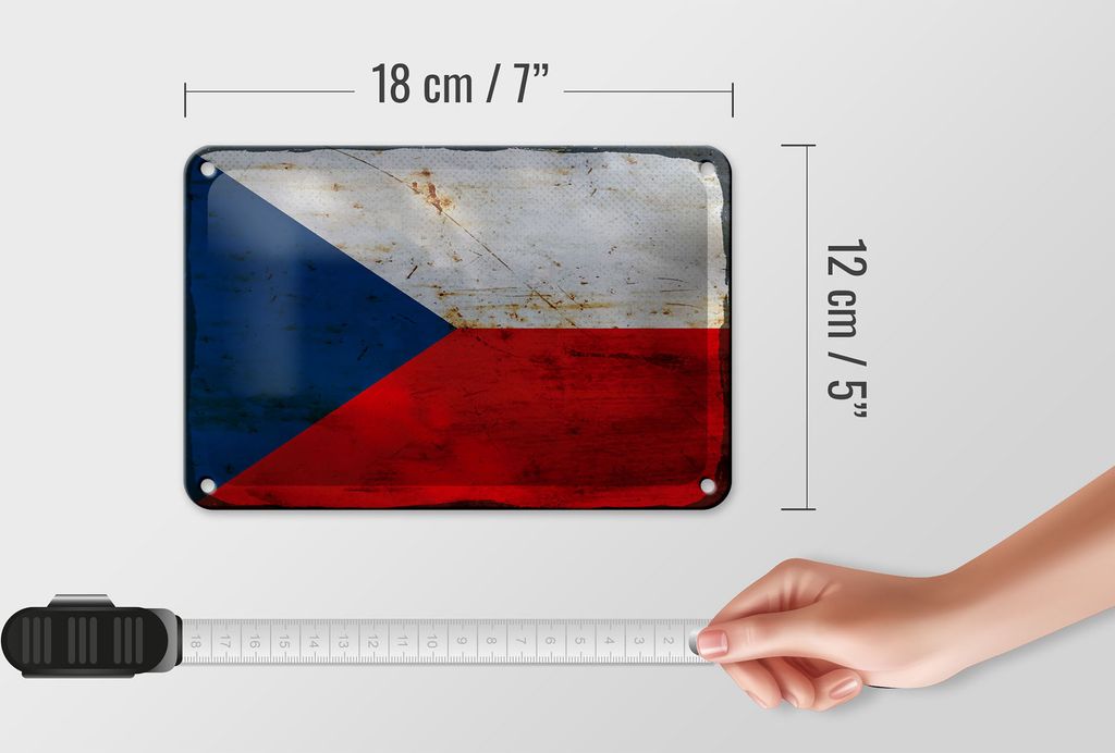 Plechový nápis vlajka České republiky 18x12c m Česká Obrázek produktu 5