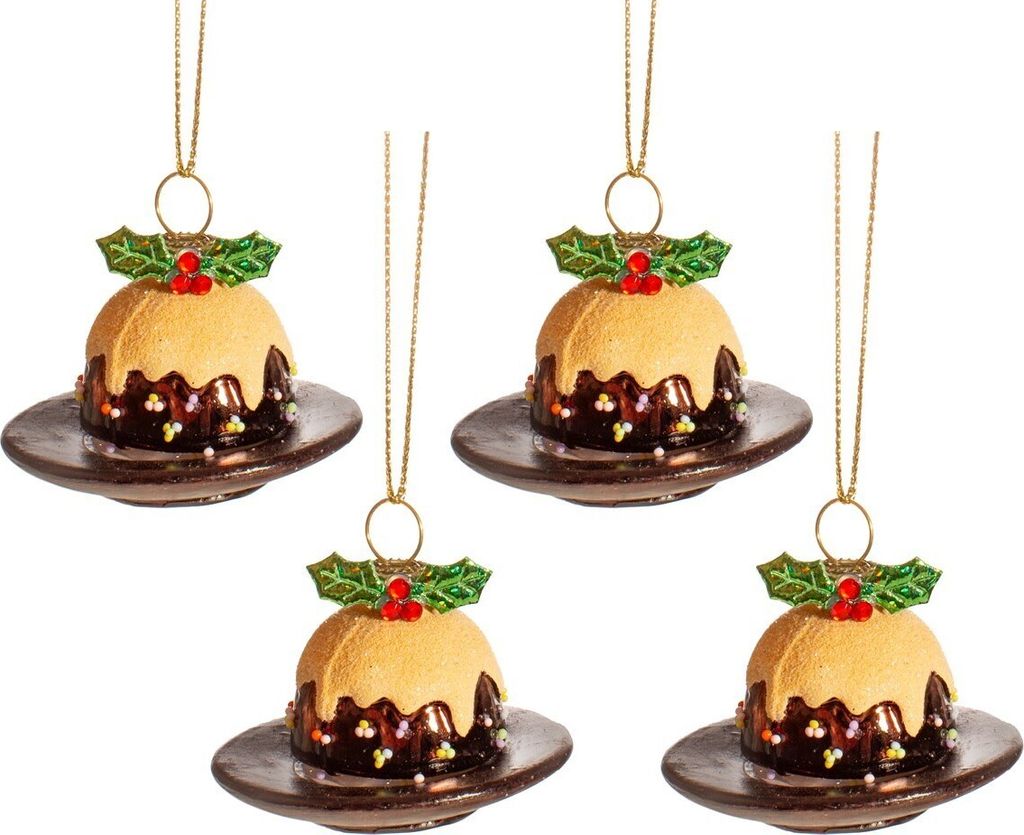 Mini-Weihnachtspudding-Weihnachtskugel (Set4) - Sass & Belle