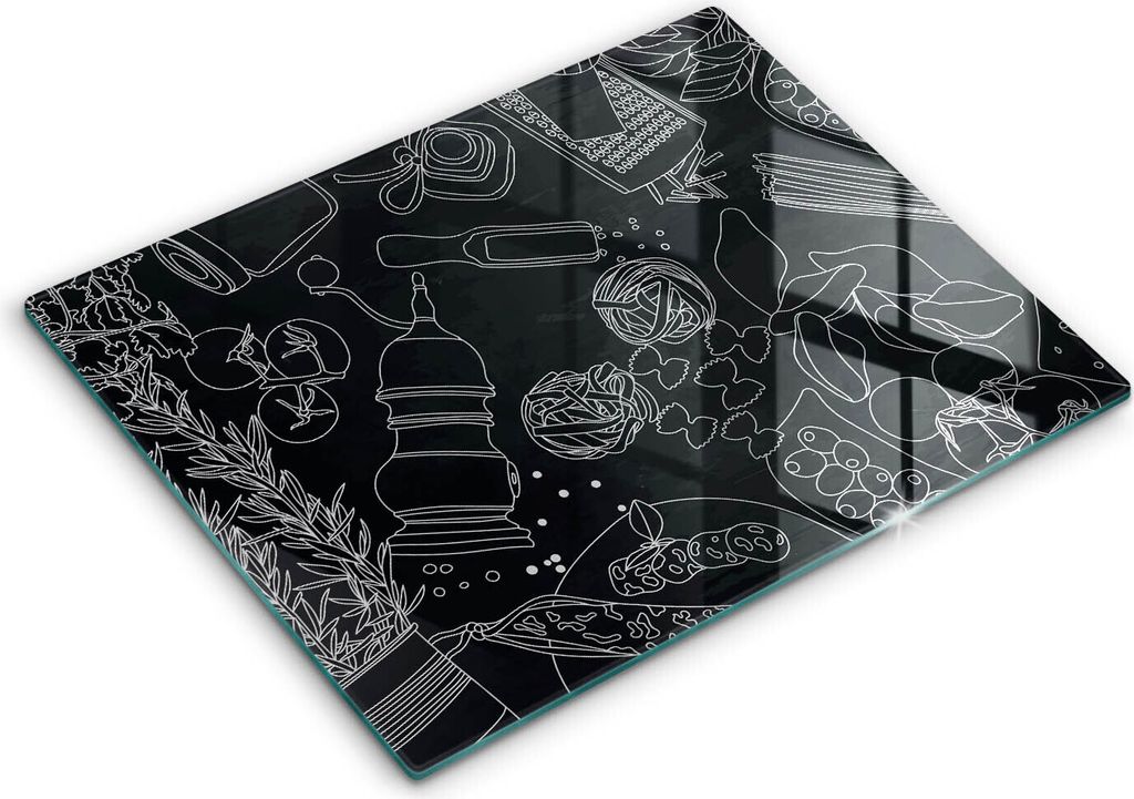 Glasschneideplatte - Herdabdeckplatte - 52x40 cm - Schneidebrett - Spritzschutz - Küchenzubehör