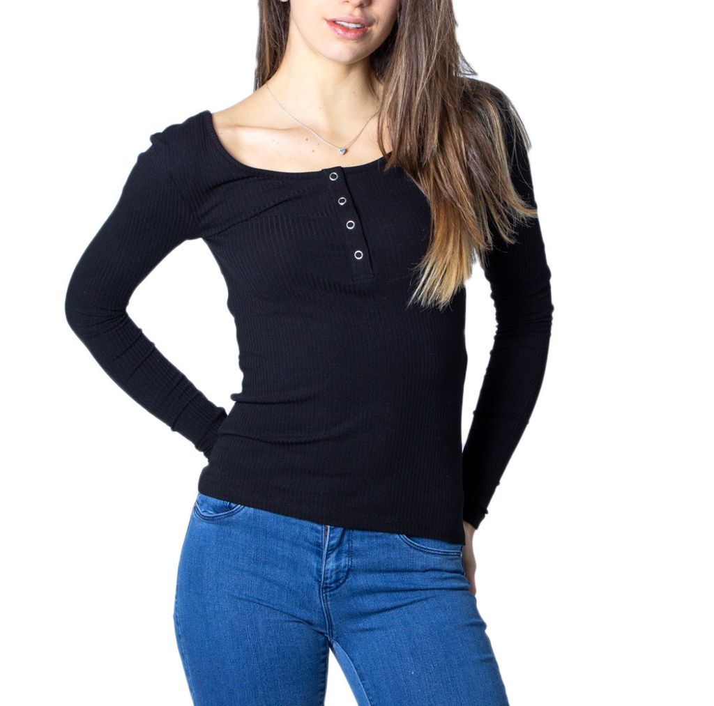 PIECES T-shirt Damen Baumwolle Schwarz GR39156 - Größe: M
