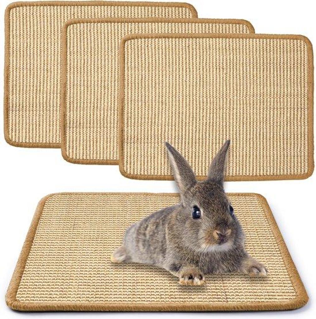 Famanu Sisal-Pads für Kaninchen und Meerschweinchen - Set von 3, 40x30 cm