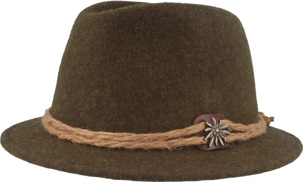 Cappello Tradizionale Tirolese Stella Alpina e Corda Grossa | Feltro Lana